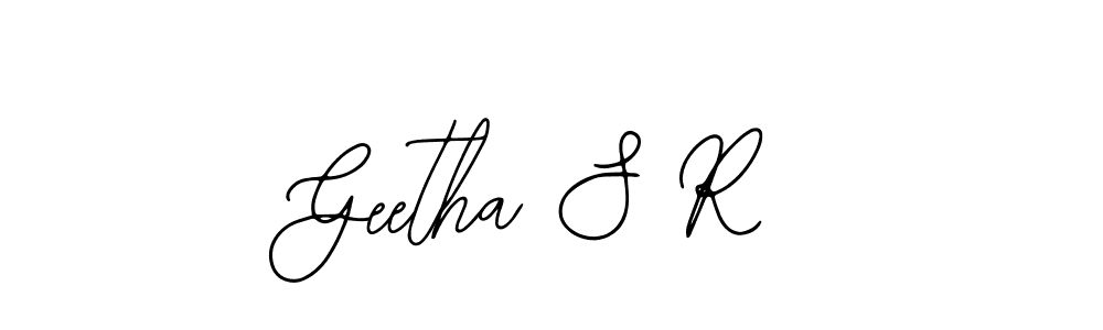 How to make Geetha S R name signature. Use Bearetta-2O07w style for creating short signs online. This is the latest handwritten sign. Geetha S R signature style 12 images and pictures png