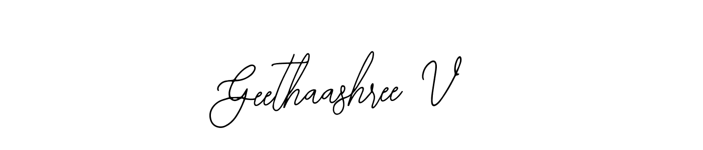 Also we have Geethaashree V name is the best signature style. Create professional handwritten signature collection using Bearetta-2O07w autograph style. Geethaashree V signature style 12 images and pictures png