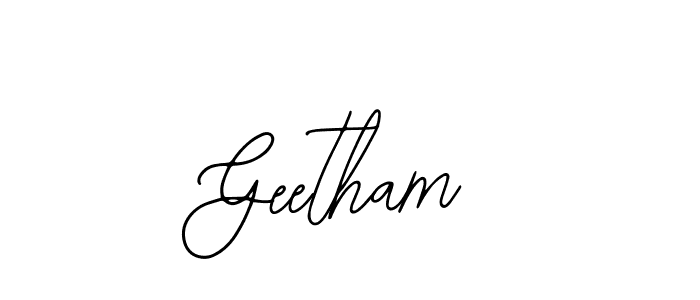 You should practise on your own different ways (Bearetta-2O07w) to write your name (Geetham) in signature. don't let someone else do it for you. Geetham signature style 12 images and pictures png