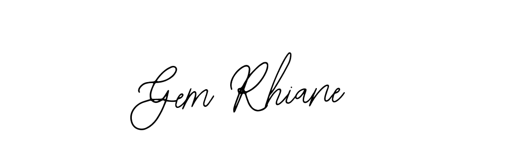 How to make Gem Rhiane name signature. Use Bearetta-2O07w style for creating short signs online. This is the latest handwritten sign. Gem Rhiane signature style 12 images and pictures png