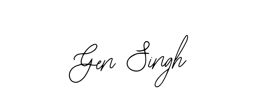 How to make Gen Singh name signature. Use Bearetta-2O07w style for creating short signs online. This is the latest handwritten sign. Gen Singh signature style 12 images and pictures png