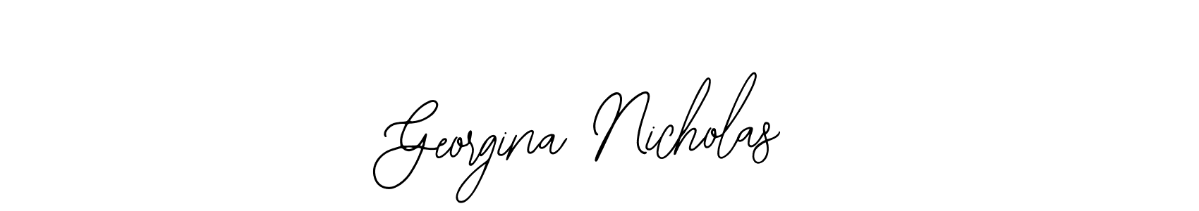 The best way (Bearetta-2O07w) to make a short signature is to pick only two or three words in your name. The name Georgina Nicholas include a total of six letters. For converting this name. Georgina Nicholas signature style 12 images and pictures png