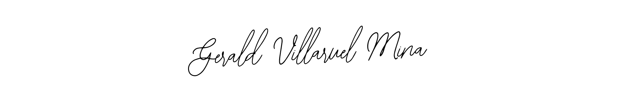 Bearetta-2O07w is a professional signature style that is perfect for those who want to add a touch of class to their signature. It is also a great choice for those who want to make their signature more unique. Get Gerald Villaruel Mina name to fancy signature for free. Gerald Villaruel Mina signature style 12 images and pictures png