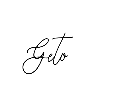 The best way (Bearetta-2O07w) to make a short signature is to pick only two or three words in your name. The name Geto include a total of six letters. For converting this name. Geto signature style 12 images and pictures png