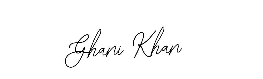 You should practise on your own different ways (Bearetta-2O07w) to write your name (Ghani Khan) in signature. don't let someone else do it for you. Ghani Khan signature style 12 images and pictures png