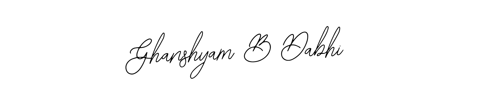 It looks lik you need a new signature style for name Ghanshyam B Dabhi. Design unique handwritten (Bearetta-2O07w) signature with our free signature maker in just a few clicks. Ghanshyam B Dabhi signature style 12 images and pictures png