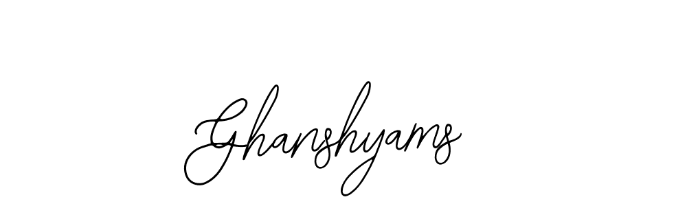 Design your own signature with our free online signature maker. With this signature software, you can create a handwritten (Bearetta-2O07w) signature for name Ghanshyams. Ghanshyams signature style 12 images and pictures png