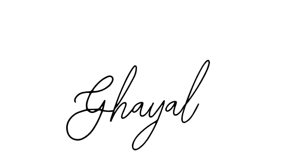 Design your own signature with our free online signature maker. With this signature software, you can create a handwritten (Bearetta-2O07w) signature for name Ghayal. Ghayal signature style 12 images and pictures png