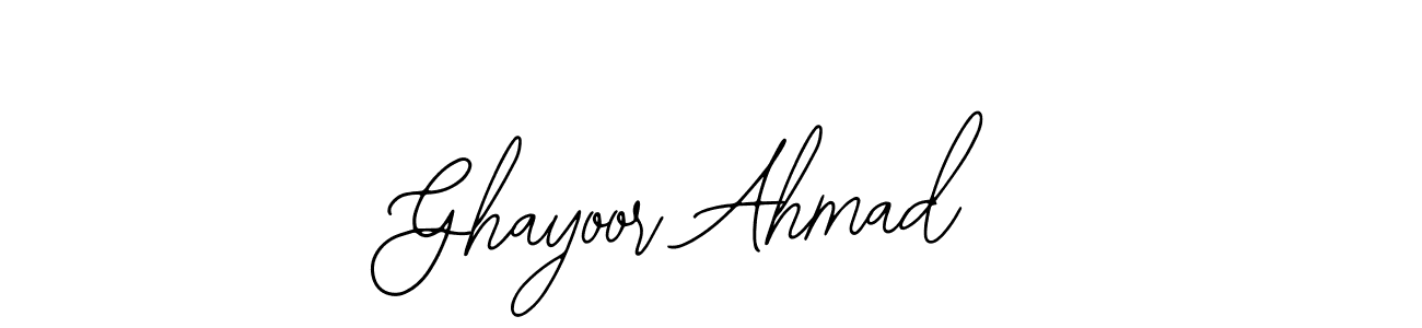 Design your own signature with our free online signature maker. With this signature software, you can create a handwritten (Bearetta-2O07w) signature for name Ghayoor Ahmad. Ghayoor Ahmad signature style 12 images and pictures png