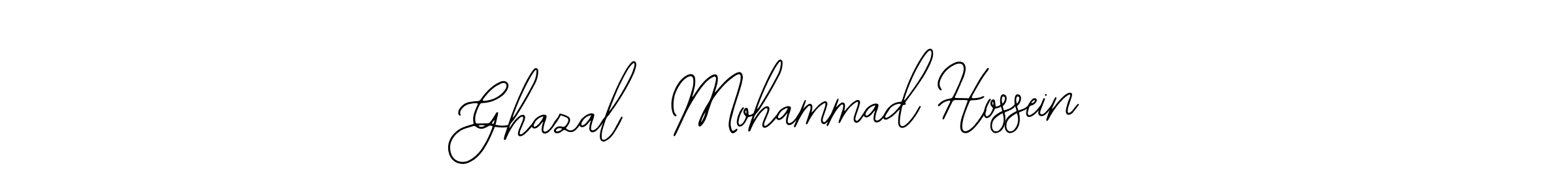 The best way (Bearetta-2O07w) to make a short signature is to pick only two or three words in your name. The name Ghazal  Mohammad Hossein include a total of six letters. For converting this name. Ghazal  Mohammad Hossein signature style 12 images and pictures png