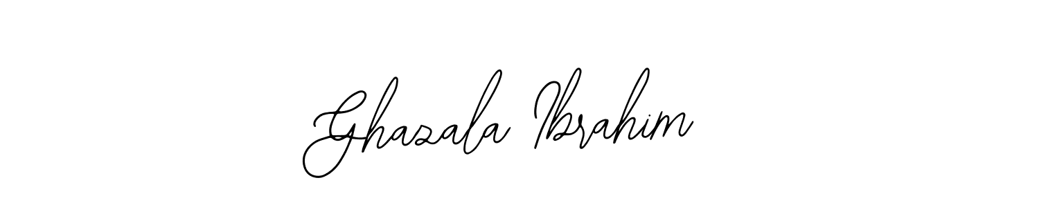 How to make Ghazala Ibrahim name signature. Use Bearetta-2O07w style for creating short signs online. This is the latest handwritten sign. Ghazala Ibrahim signature style 12 images and pictures png