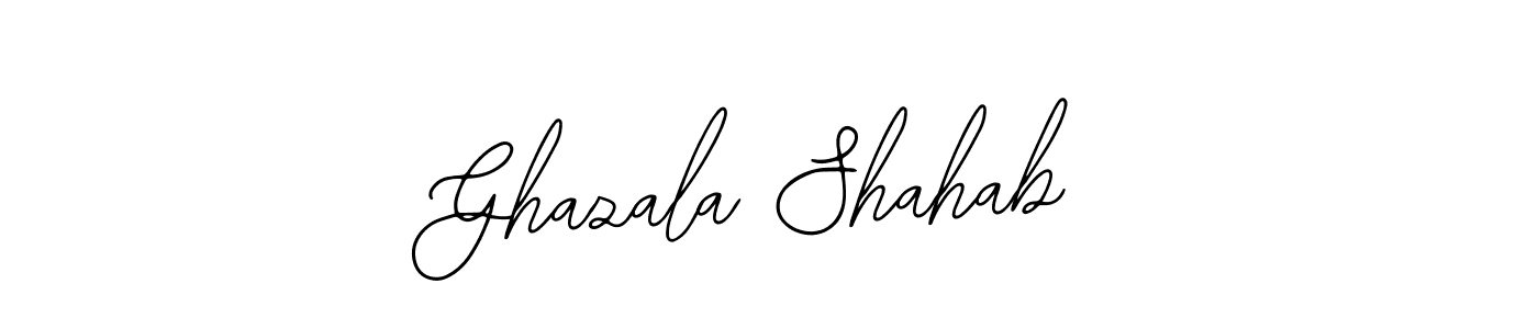 if you are searching for the best signature style for your name Ghazala Shahab. so please give up your signature search. here we have designed multiple signature styles  using Bearetta-2O07w. Ghazala Shahab signature style 12 images and pictures png