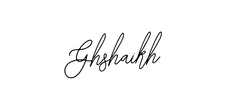 How to make Ghshaikh name signature. Use Bearetta-2O07w style for creating short signs online. This is the latest handwritten sign. Ghshaikh signature style 12 images and pictures png