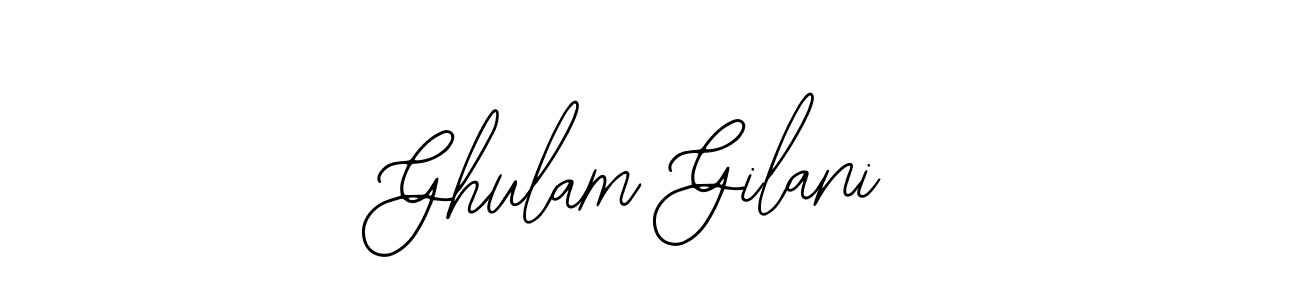 Use a signature maker to create a handwritten signature online. With this signature software, you can design (Bearetta-2O07w) your own signature for name Ghulam Gilani. Ghulam Gilani signature style 12 images and pictures png