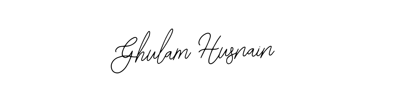 The best way (Bearetta-2O07w) to make a short signature is to pick only two or three words in your name. The name Ghulam Husnain include a total of six letters. For converting this name. Ghulam Husnain signature style 12 images and pictures png