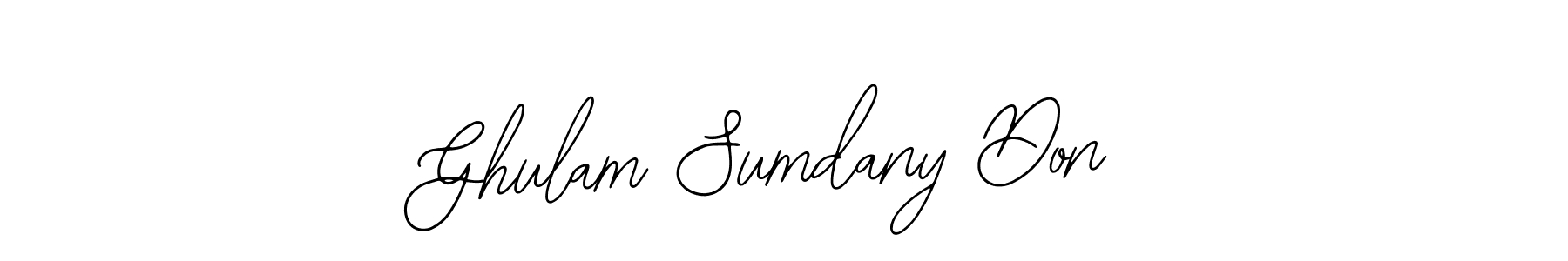 The best way (Bearetta-2O07w) to make a short signature is to pick only two or three words in your name. The name Ghulam Sumdany Don include a total of six letters. For converting this name. Ghulam Sumdany Don signature style 12 images and pictures png