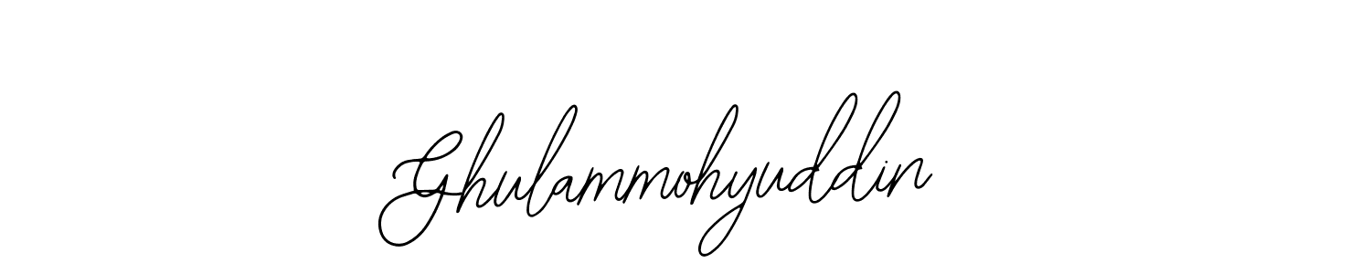 Use a signature maker to create a handwritten signature online. With this signature software, you can design (Bearetta-2O07w) your own signature for name Ghulammohyuddin. Ghulammohyuddin signature style 12 images and pictures png