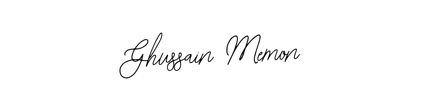 Use a signature maker to create a handwritten signature online. With this signature software, you can design (Bearetta-2O07w) your own signature for name Ghussain Memon. Ghussain Memon signature style 12 images and pictures png