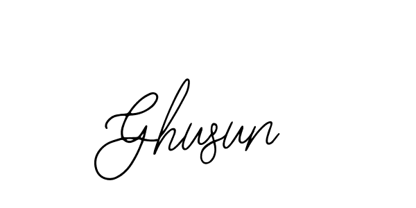Design your own signature with our free online signature maker. With this signature software, you can create a handwritten (Bearetta-2O07w) signature for name Ghusun. Ghusun signature style 12 images and pictures png