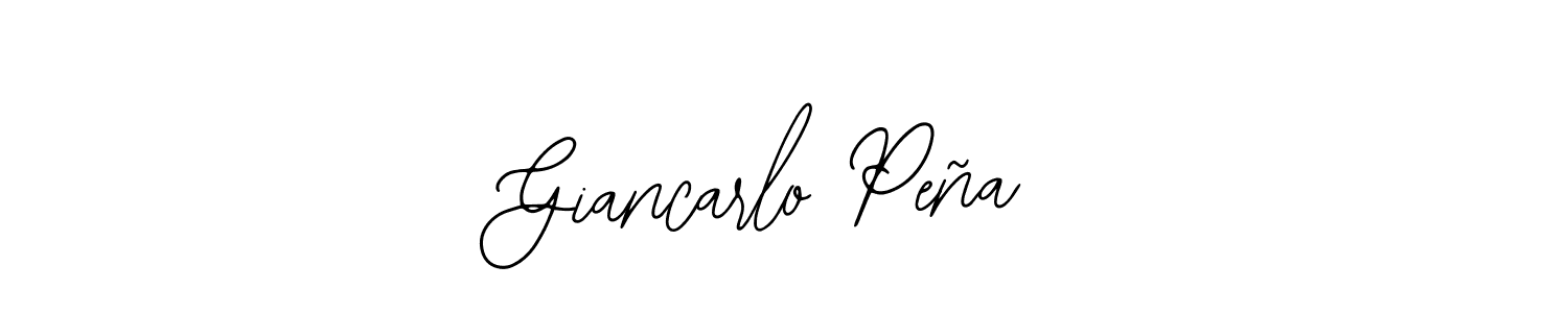 You should practise on your own different ways (Bearetta-2O07w) to write your name (Giancarlo Peña) in signature. don't let someone else do it for you. Giancarlo Peña signature style 12 images and pictures png