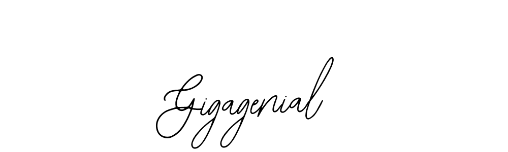 How to make Gigagenial name signature. Use Bearetta-2O07w style for creating short signs online. This is the latest handwritten sign. Gigagenial signature style 12 images and pictures png