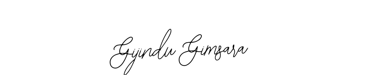 Design your own signature with our free online signature maker. With this signature software, you can create a handwritten (Bearetta-2O07w) signature for name Gijindu Gimsara. Gijindu Gimsara signature style 12 images and pictures png