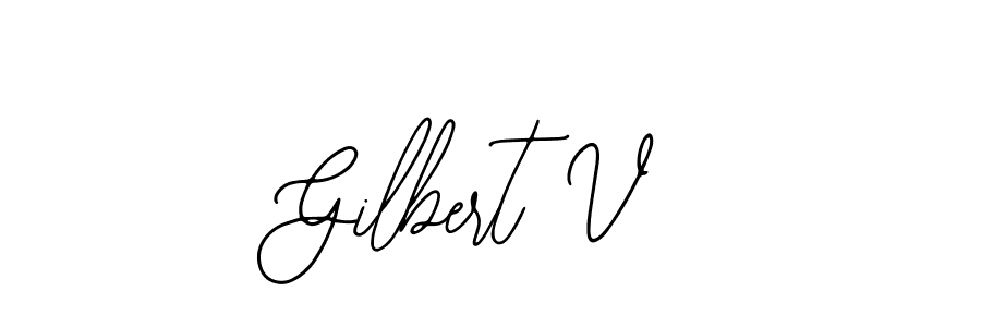 if you are searching for the best signature style for your name Gilbert V. so please give up your signature search. here we have designed multiple signature styles  using Bearetta-2O07w. Gilbert V signature style 12 images and pictures png