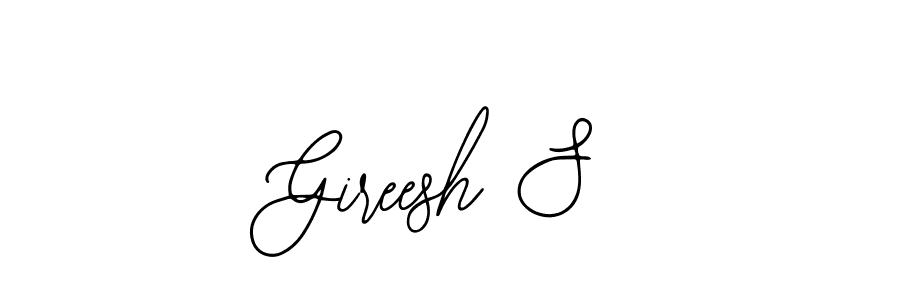 Bearetta-2O07w is a professional signature style that is perfect for those who want to add a touch of class to their signature. It is also a great choice for those who want to make their signature more unique. Get Gireesh S name to fancy signature for free. Gireesh S signature style 12 images and pictures png