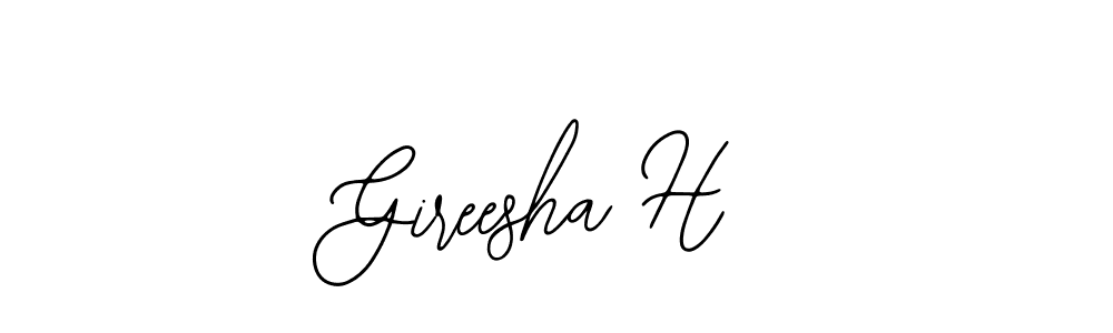 This is the best signature style for the Gireesha H name. Also you like these signature font (Bearetta-2O07w). Mix name signature. Gireesha H signature style 12 images and pictures png