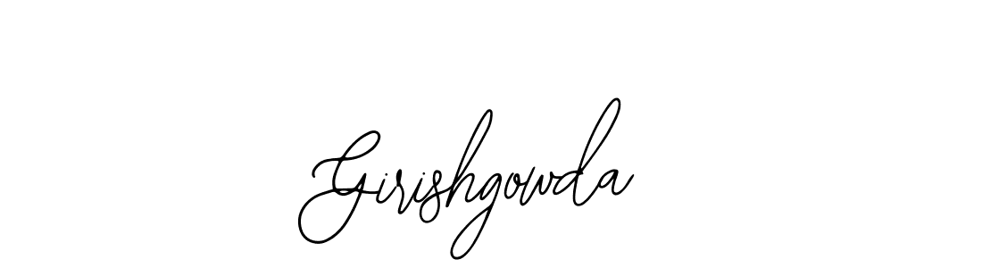 You should practise on your own different ways (Bearetta-2O07w) to write your name (Girishgowda) in signature. don't let someone else do it for you. Girishgowda signature style 12 images and pictures png