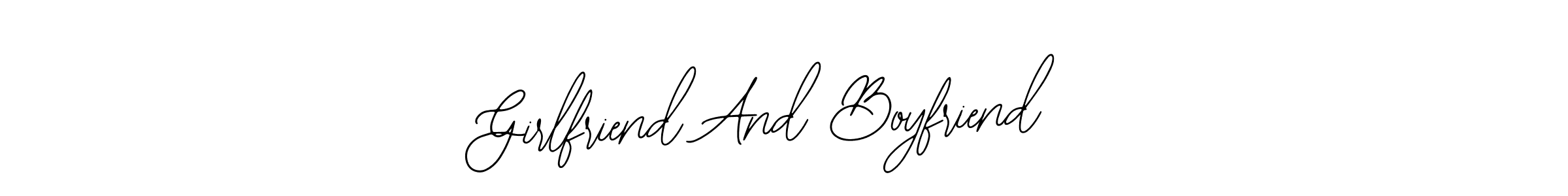 Design your own signature with our free online signature maker. With this signature software, you can create a handwritten (Bearetta-2O07w) signature for name Girlfriend And Boyfriend. Girlfriend And Boyfriend signature style 12 images and pictures png