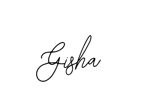 How to make Gisha name signature. Use Bearetta-2O07w style for creating short signs online. This is the latest handwritten sign. Gisha signature style 12 images and pictures png