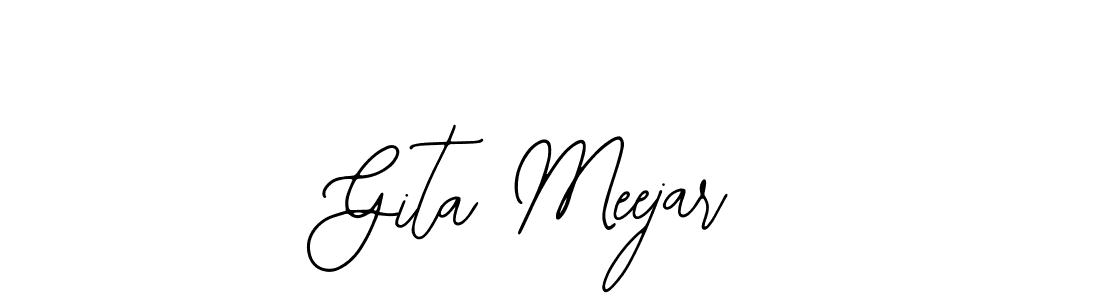 How to make Gita Meejar name signature. Use Bearetta-2O07w style for creating short signs online. This is the latest handwritten sign. Gita Meejar signature style 12 images and pictures png