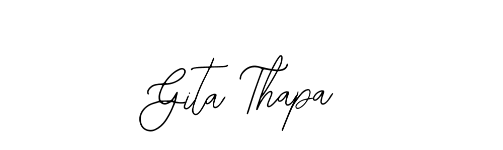 Design your own signature with our free online signature maker. With this signature software, you can create a handwritten (Bearetta-2O07w) signature for name Gita Thapa. Gita Thapa signature style 12 images and pictures png