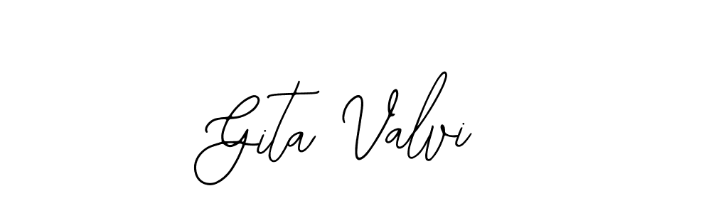 Similarly Bearetta-2O07w is the best handwritten signature design. Signature creator online .You can use it as an online autograph creator for name Gita Valvi. Gita Valvi signature style 12 images and pictures png