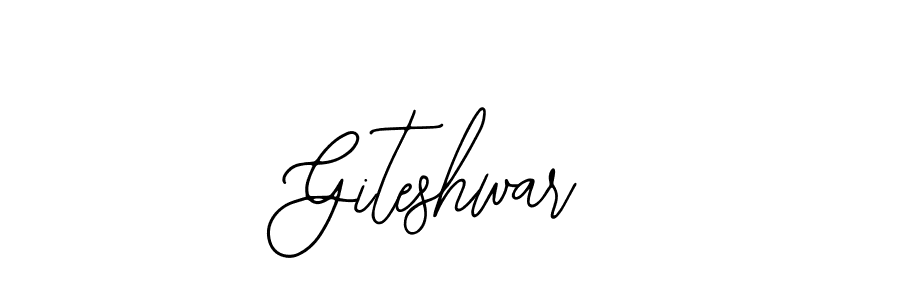 How to make Giteshwar name signature. Use Bearetta-2O07w style for creating short signs online. This is the latest handwritten sign. Giteshwar signature style 12 images and pictures png