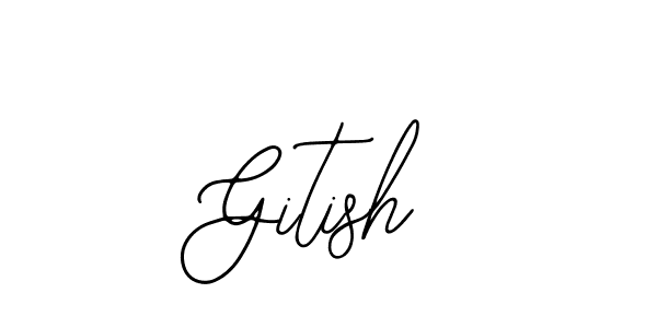 The best way (Bearetta-2O07w) to make a short signature is to pick only two or three words in your name. The name Gitish include a total of six letters. For converting this name. Gitish signature style 12 images and pictures png