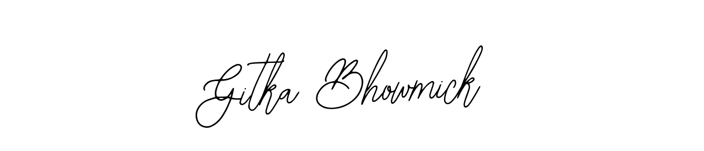 You should practise on your own different ways (Bearetta-2O07w) to write your name (Gitka Bhowmick) in signature. don't let someone else do it for you. Gitka Bhowmick signature style 12 images and pictures png