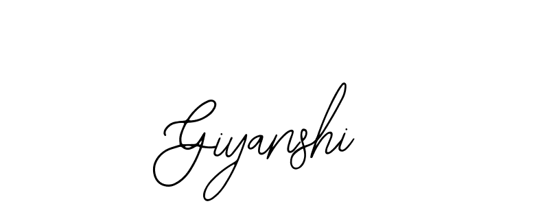 How to make Giyanshi name signature. Use Bearetta-2O07w style for creating short signs online. This is the latest handwritten sign. Giyanshi signature style 12 images and pictures png