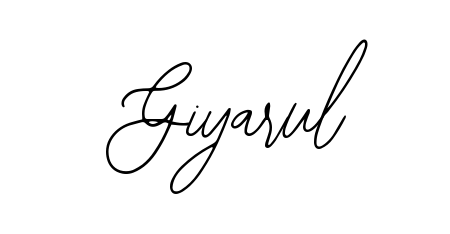 A sleek calligraphic signature for name Giyarul utilizing Bearetta-2O07w styling. Great for adding personal signatures to photos and art. Giyarul signature style 12 images and pictures png