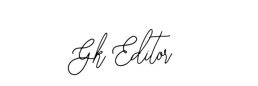 How to make Gk Editor signature? Bearetta-2O07w is a professional autograph style. Create handwritten signature for Gk Editor name. Gk Editor signature style 12 images and pictures png