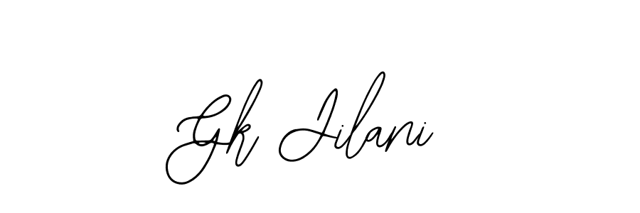 if you are searching for the best signature style for your name Gk Jilani. so please give up your signature search. here we have designed multiple signature styles  using Bearetta-2O07w. Gk Jilani signature style 12 images and pictures png