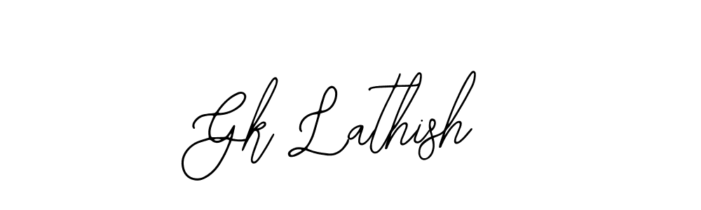 if you are searching for the best signature style for your name Gk Lathish. so please give up your signature search. here we have designed multiple signature styles  using Bearetta-2O07w. Gk Lathish signature style 12 images and pictures png