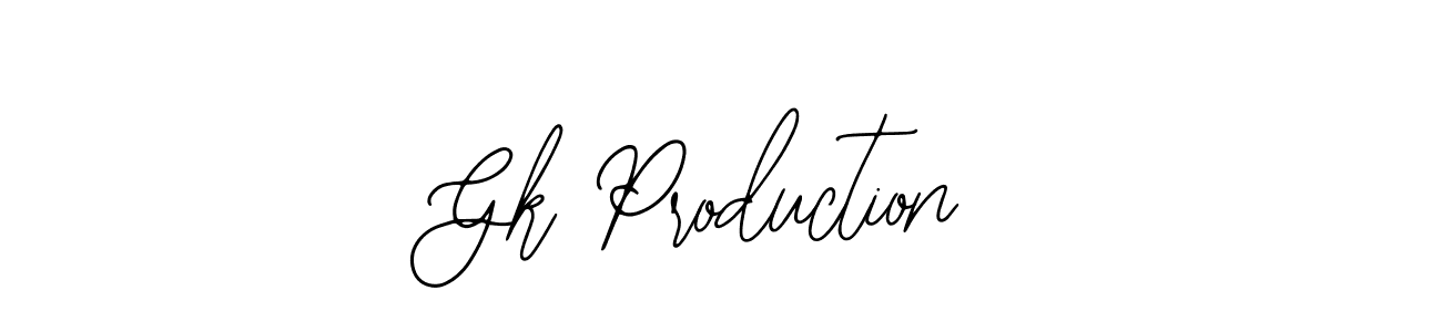 How to make Gk Production signature? Bearetta-2O07w is a professional autograph style. Create handwritten signature for Gk Production name. Gk Production signature style 12 images and pictures png