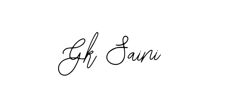 Design your own signature with our free online signature maker. With this signature software, you can create a handwritten (Bearetta-2O07w) signature for name Gk Saini. Gk Saini signature style 12 images and pictures png