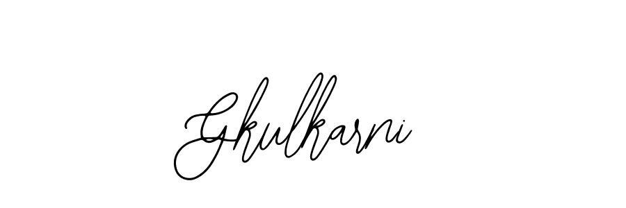 How to make Gkulkarni name signature. Use Bearetta-2O07w style for creating short signs online. This is the latest handwritten sign. Gkulkarni signature style 12 images and pictures png
