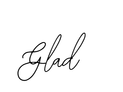 How to make Glad name signature. Use Bearetta-2O07w style for creating short signs online. This is the latest handwritten sign. Glad signature style 12 images and pictures png