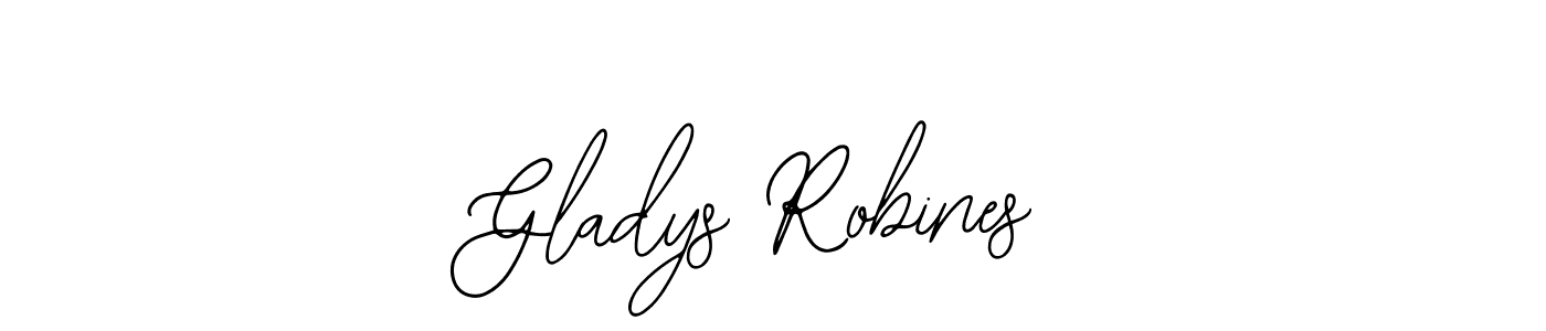 How to make Gladys Robines name signature. Use Bearetta-2O07w style for creating short signs online. This is the latest handwritten sign. Gladys Robines signature style 12 images and pictures png