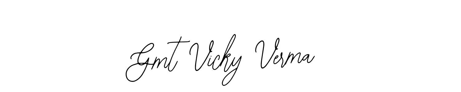 The best way (Bearetta-2O07w) to make a short signature is to pick only two or three words in your name. The name Gmt Vicky Verma include a total of six letters. For converting this name. Gmt Vicky Verma signature style 12 images and pictures png