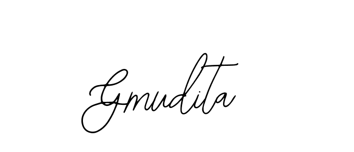 How to make Gmudita name signature. Use Bearetta-2O07w style for creating short signs online. This is the latest handwritten sign. Gmudita signature style 12 images and pictures png